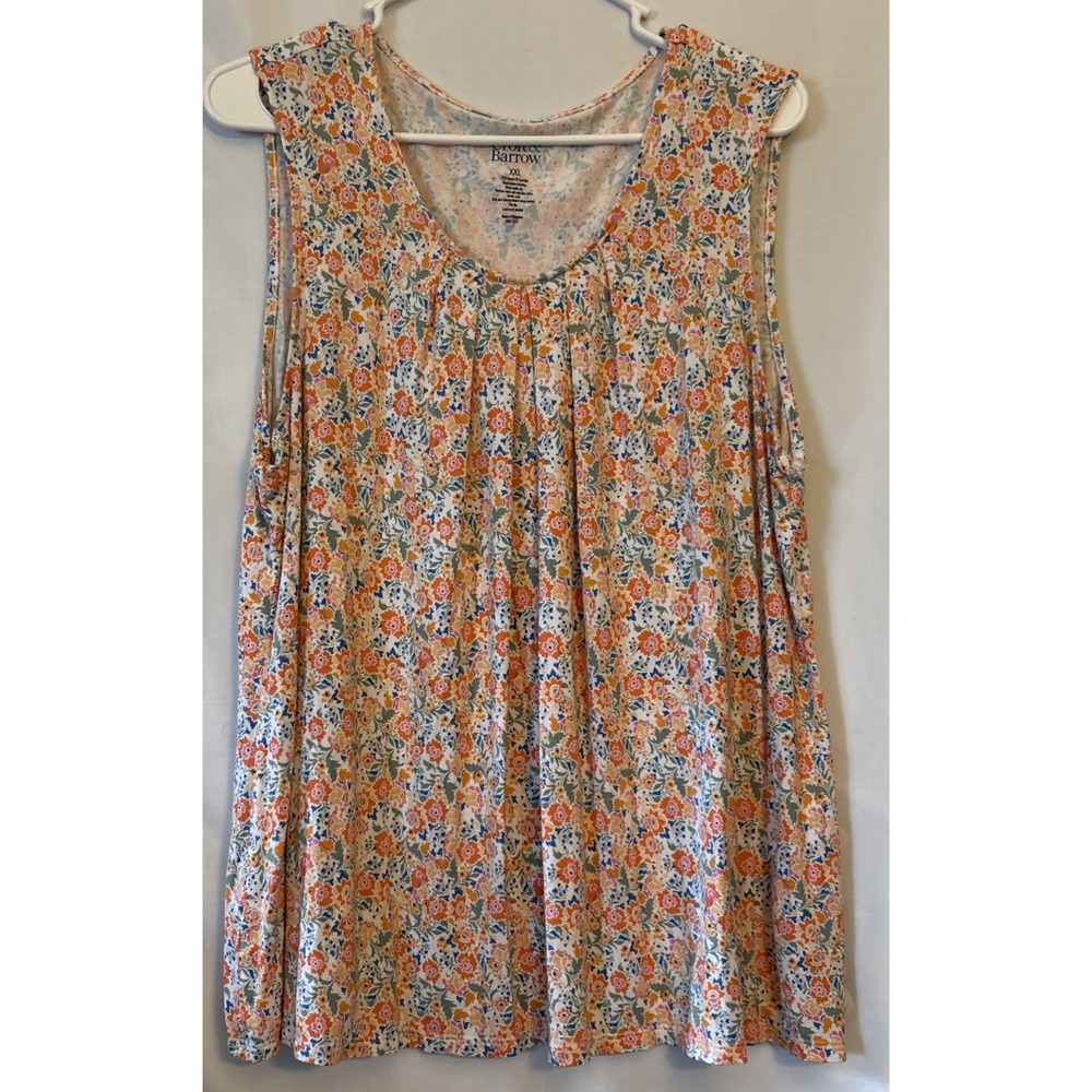 Croft & Barrow Vibrant Women's Tank Top-Size XXL-Orange Multicolor Floral Rayon